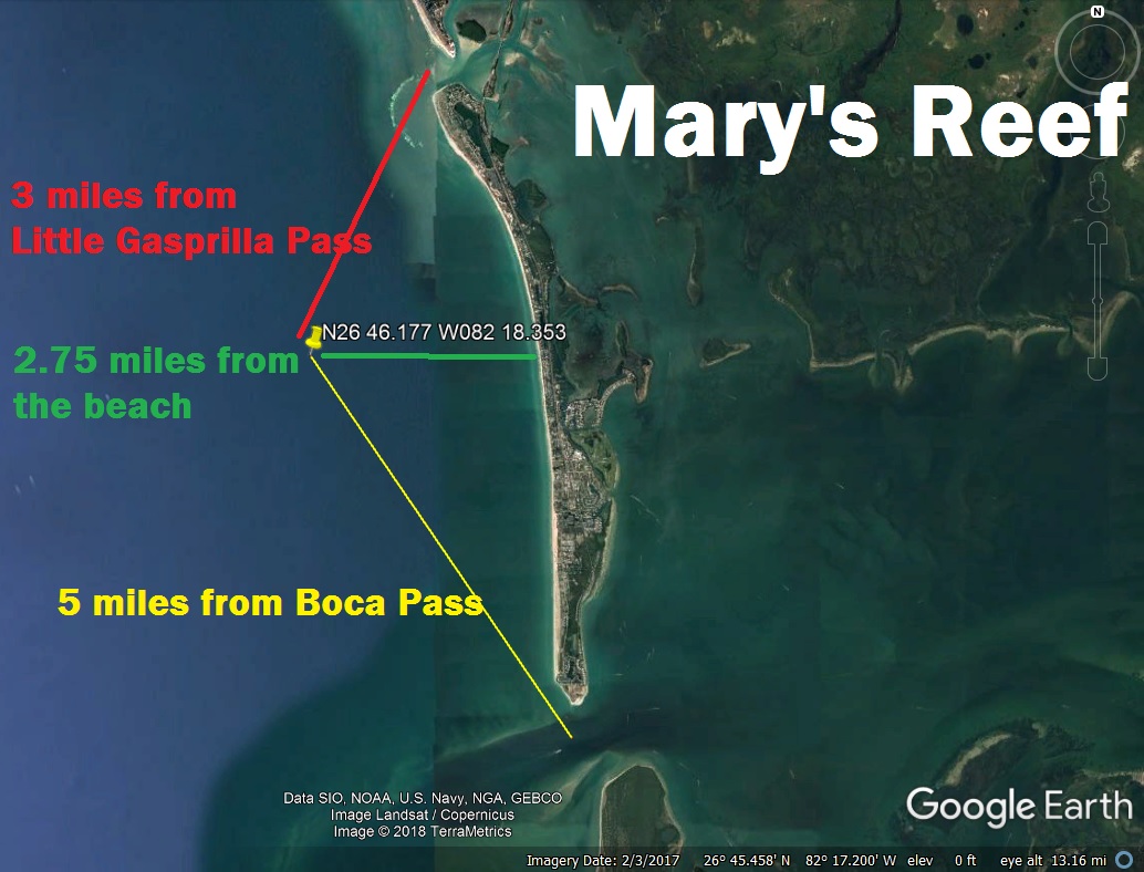 fishing reefs locations,latitude longitude, fishing information